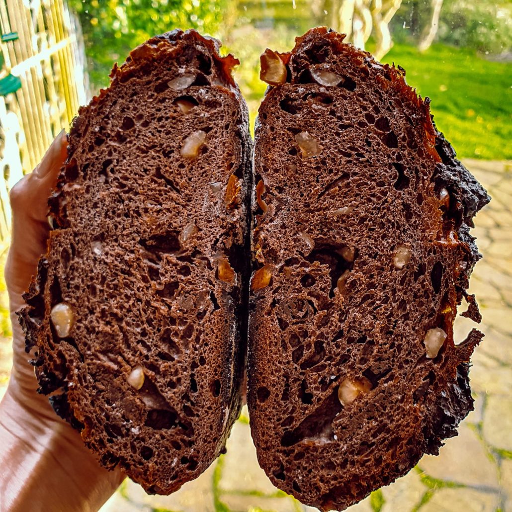 Dark Chocolate and Hazelnut Sourdough Bread