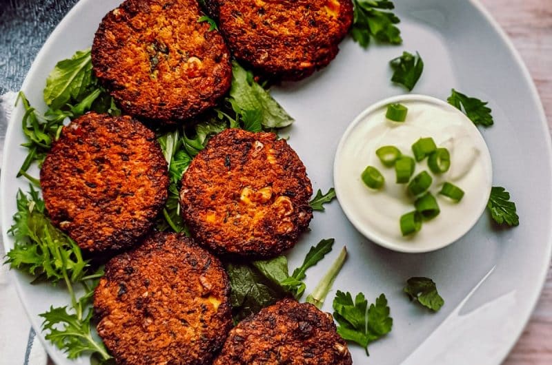 AIR FRYER RED LENTIL AND COURGETTE FRITTERS
