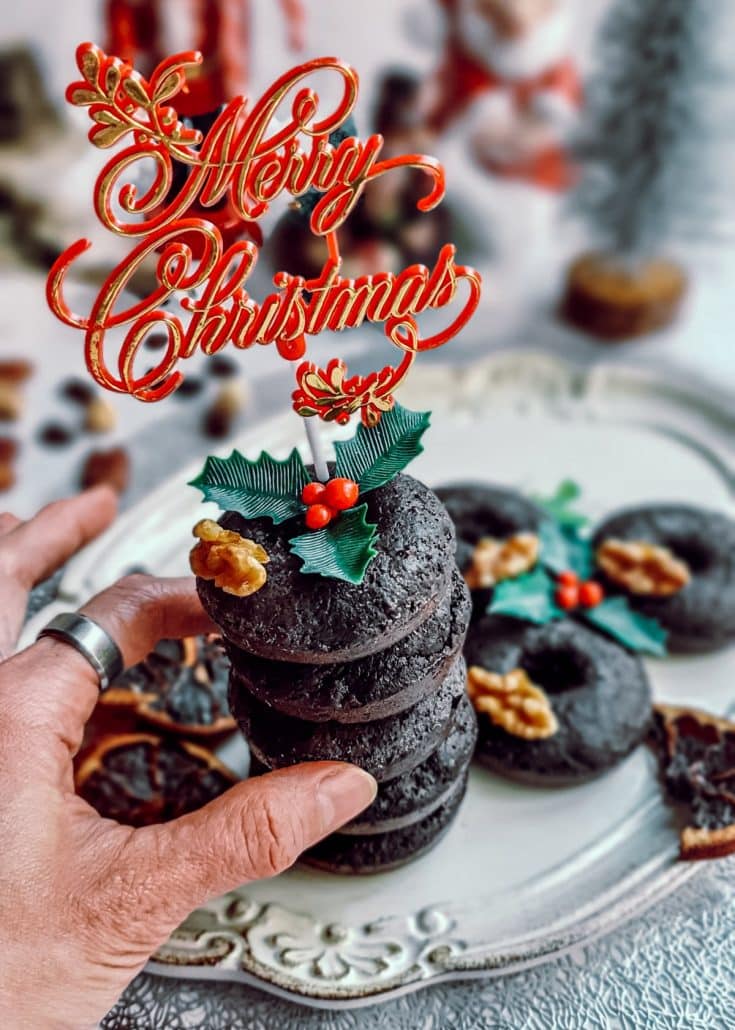 Christmas Cake Protein Donuts